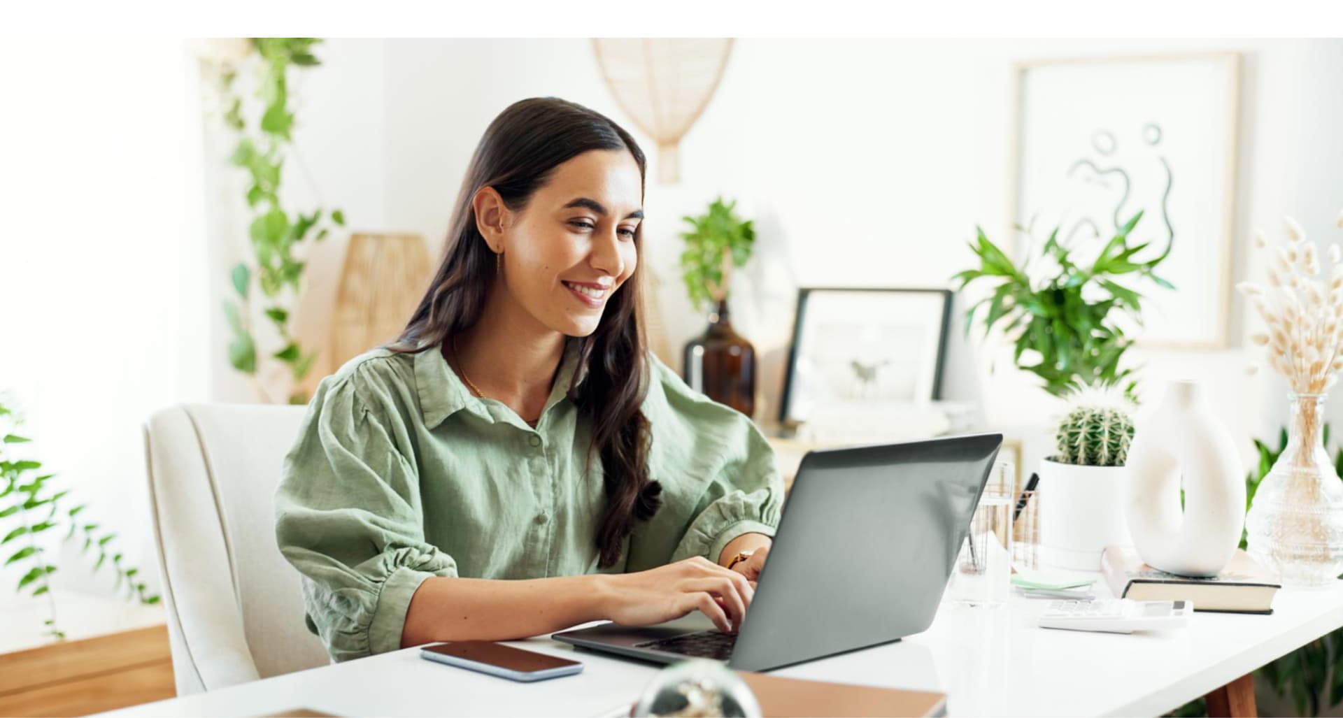 Office environment with remote team collaboration
